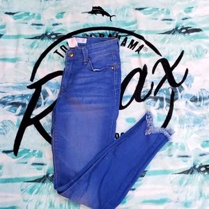 💖 High Waisted Ankle Detailed Cut Jeans